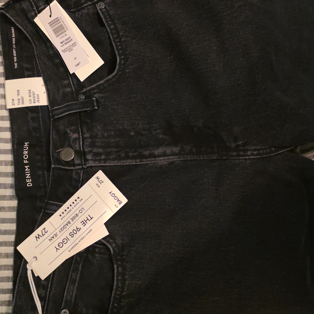 Denim Forum The '90s Iggy Lo-Rise Baggy Jean Size 27 NWT $128 "Black Eyeliner" - Picture 16 of 16